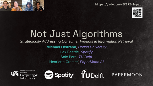 Title slide of ECIR IR4Good 2024 talk.